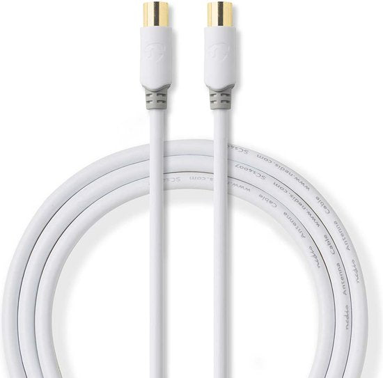 Coaxkabel 100 dB | IEC (coax) male - IEC (coax) male | 5,0 m | Wit - afbeelding 3