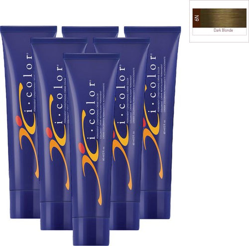 ISO i color Permanent Conditioning Crème Color 60ml 6N Dark Blonde x 6 tubes - afbeelding 1