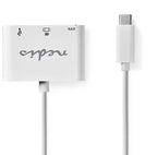 Nedis USB Multi-Port Adapter - USB 3.2 Gen 1 - USB-C Male - HDMI Output / USB-A Female / USB-C Female - 5 Gbps - 0.20 m - Rond - Vernikkeld - PVC - Wit - Doos - afbeelding 2