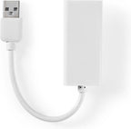 Nedis USB-netwerkadapter - USB 2.0 - 100 Mbps - USB-A Male - RJ45 Female - 0.20 m - Rond - Verguld - Koper - Wit - Envelop - afbeelding 1