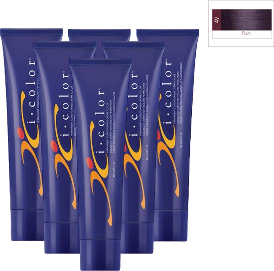 ISO i color Permanent Conditioning Crème Color 60ml 4V Plum x 6 tubes - afbeelding 1