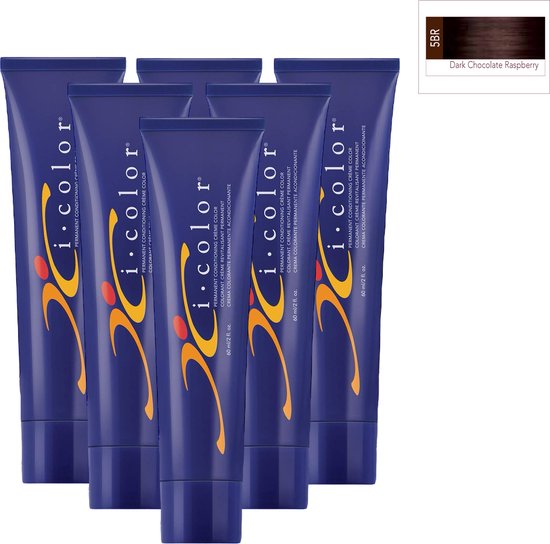 ISO i color Permanent Conditioning Crème Color 60ml 5BR(5.86)Dark Chocolate Raspberry x 6 tubes - afbeelding 1