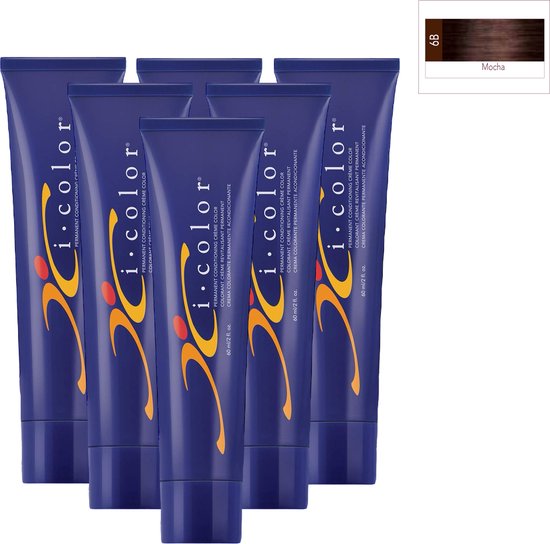 ISO i color Permanent Conditioning Crème Color 60ml 6B (6.8) Mocha x 6 tubes - afbeelding 1