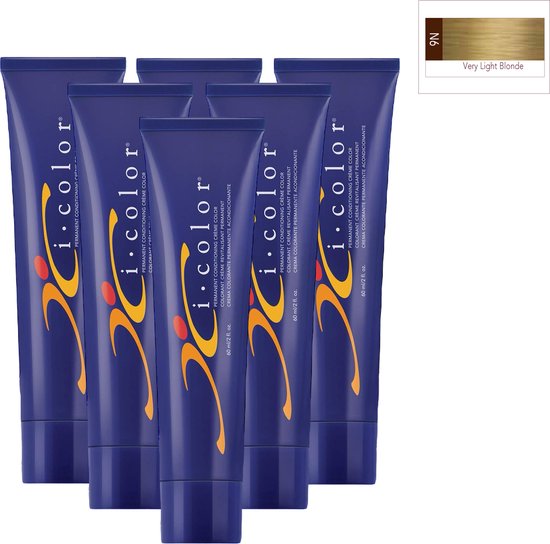 ISO i color Permanent Conditioning Crème Color 60ml 9N Very Light Blonde x 6 tubes - afbeelding 1