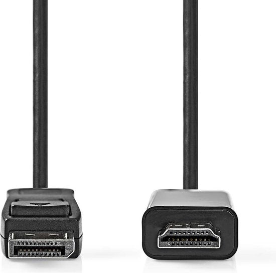 Nedis DisplayPort-Kabel - DisplayPort Male - HDMI Connector - 1080p - Vernikkeld - 3.00 m - Rond - PVC - Zwart - Envelop - afbeelding 1