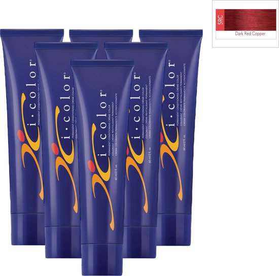 ISO i color Permanent Conditioning Crème Color 60ml 5RC Dark Red Copper x 6 tubes - afbeelding 1
