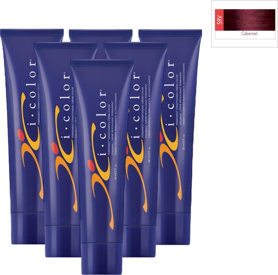 ISO i color Permanent Conditioning Crème Color 60ml 5RV Cabernet x 6 tubes - afbeelding 1