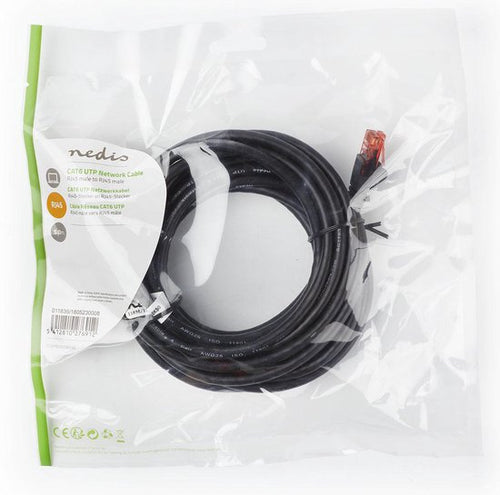 CAT6 Netwerkkabel - RJ45 Male - RJ45 Male - U/UTP - 5.00 m - Rond - PVC - Zwart - Envelop - afbeelding 2