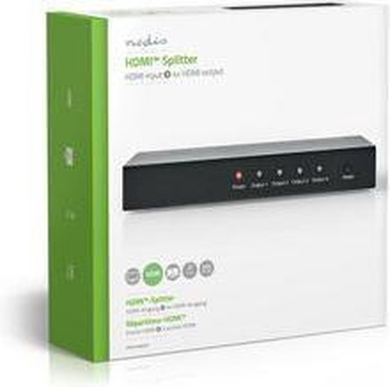 Nedis HDMI-Splitter - 4-Poorts poort(en) - HDMI Input - 4x HDMI Output - 4K@30Hz - 3.4 Gbps - Metaal - Antraciet - afbeelding 12