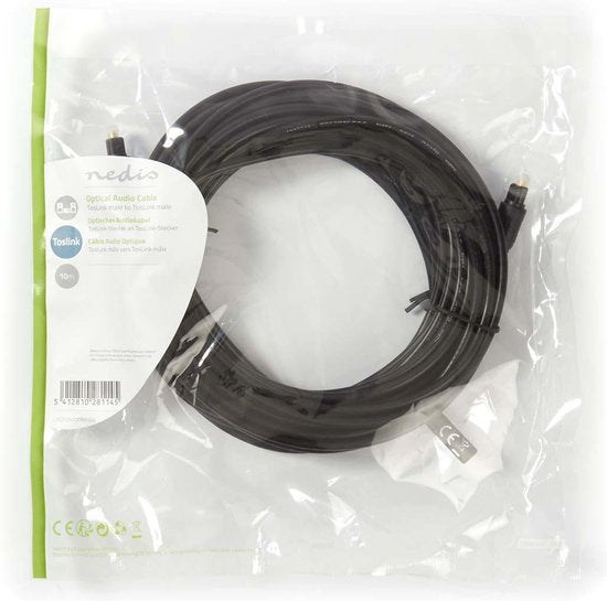 Nedis Optische Audiokabel - TosLink Male - TosLink Male - m - Rond - PVC - Zwart - afbeelding 56