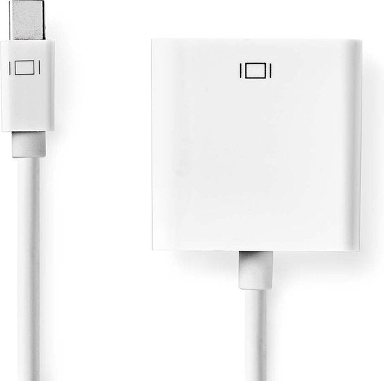 Nedis Mini DisplayPort-Kabel - DisplayPort 1.2 - Mini-DisplayPort Male - VGA Female 15p - 21.6 Gbps - Vernikkeld - 0.20 m - Rond - PVC - Wit - Polybag - afbeelding 2