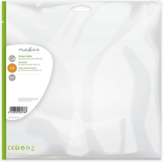 Nedis electriciteitssnoer Zwart m C14 stekker C13 stekker - afbeelding 10