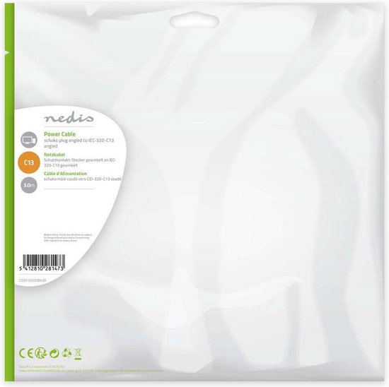 Nedis electriciteitssnoer m Netstekker type C13 - afbeelding 66