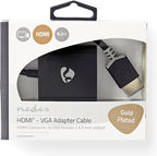HDMI - VGA-kabel | HDMIâ„¢-connector - VGA female + 3,5 mm uitgang | 0,2 m | Antraciet - afbeelding 12