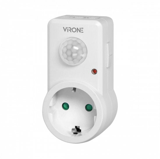 Doorvoerstekker met bewegingsmelder,( NIET VOOR BELGIE GESCHIKT !! )Schakelt diversen apparaten tot 1200 watt - Plug-in Bewegingssensor met stopcontact - PIR Sensor IP20 - 120 ° Detectie - Voor Nederlands Stopcontact - afbeelding 1