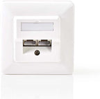 Nedis Netwerk Wanddoos - Inbouw - 2 poort(en) - CAT5e - Recht - Female - Goud Verguld - PVC - Wit - Envelop - afbeelding 6