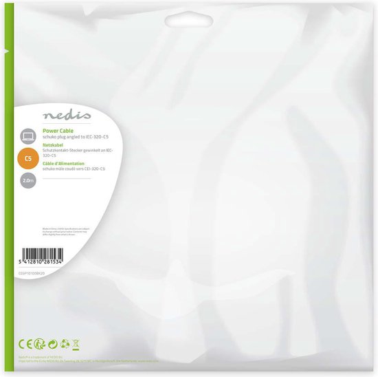 Nedis electriciteitssnoer Zwart m Netstekker type F - afbeelding 6
