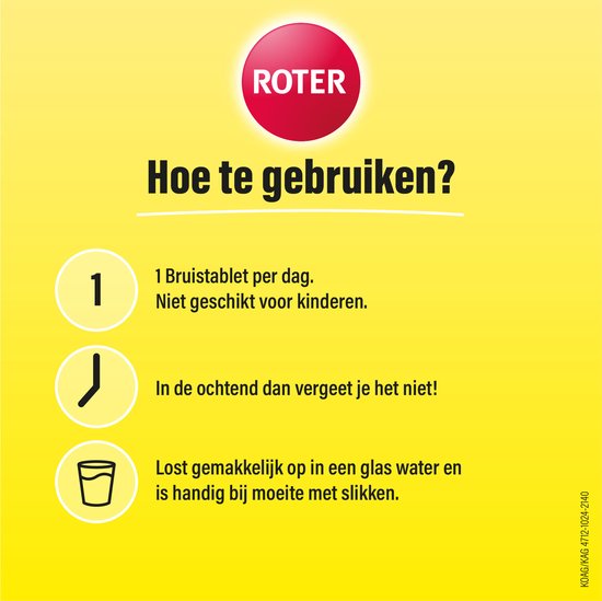 Roter Vitamine C 1000mg bruis - Hoge dosering vitamine C ter ondersteuning van je weerstand - 40 bruistabletten met citroensmaak - afbeelding 5