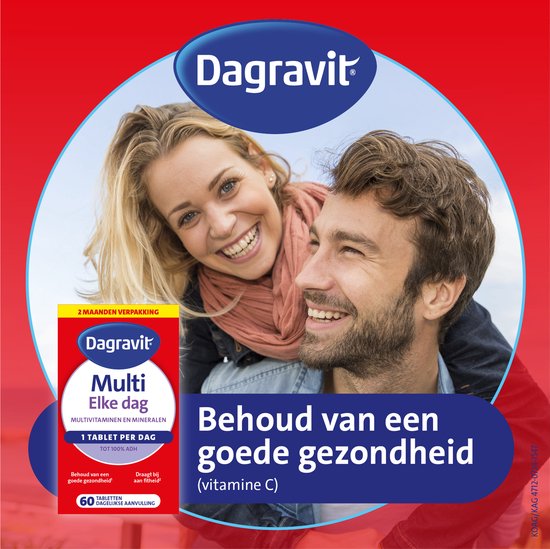 Dagravit Multi Elke Dag - Multivitaminen en mineralen - Behoud van een goede gezondheid (1) - Draagt bij aan fitheid (2) - 1 tablet per dag - 60 tabletten - afbeelding 3