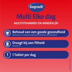 Dagravit Multi Elke Dag - Multivitaminen en mineralen - Behoud van een goede gezondheid (1) - Draagt bij aan fitheid (2) - 1 tablet per dag - 60 tabletten - afbeelding 2