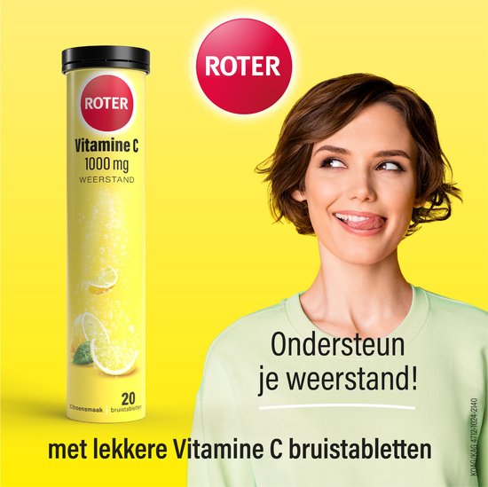 Roter Vitamine C 1000mg bruis - Hoge dosering vitamine C ter ondersteuning van je weerstand - 40 bruistabletten met citroensmaak - afbeelding 13