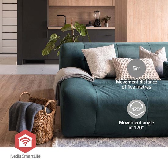Nedis SmartLife Bewegingssensor - Zigbee 3.0 - Batterij Gevoed - IP20 - Detectiehoek: 120 ° - Detectiebereik: 5 m - Max. batterijduur: 12 Maanden - Wit - afbeelding 6