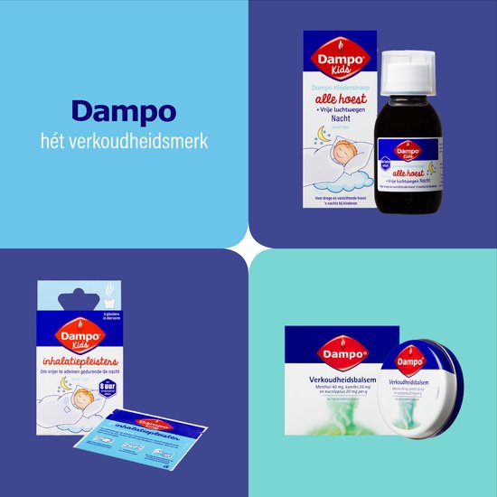 Dampo Kids Kindersiroop Alle Hoest + Vrije luchtwegen - Voor droge en vastzittende hoest - Vanaf 1 jaar - Medisch hulpmiddel - 100 ml - afbeelding 3
