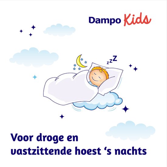 Dampo Kids Nacht Kindersiroop Alle Hoest + Vrije luchtwegen - Voor droge en vastzittende hoest 's nachts bij kinderen - Verlichting en verzachting bij het hoesten - Vanaf 1 jaar - Medisch hulpmiddel - 100 ml - afbeelding 2