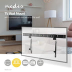 Nedis Vaste TV-Muurbeugel - 43 - 90 " - Maximaal schermgewicht: 50 kg - Minimale muurafstand: 14.5 mm - Staal - Zwart - afbeelding 4