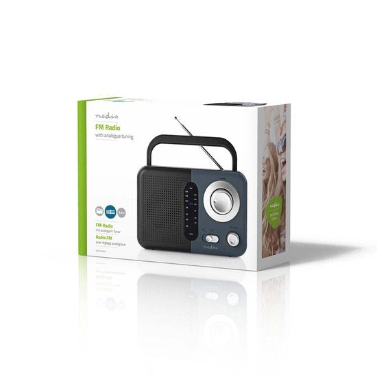 Nedis FM-Radio - Draagbaar Model - FM - Batterij Gevoed / Netvoeding - Analoog - 2.4 W - Zwart-Wit Scherm - Koptelefoonoutput - IP20 - Handvat - Grijs / Zwart - afbeelding 9