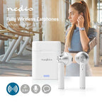 Volledig Draadloze Oordopjes - Bluetooth - Maximale batterijduur: 2.5 uur - Drukbediening - Charging case - Ingebouwde microfoon - Ondersteuning voor spraakbesturing - Wit - afbeelding 8