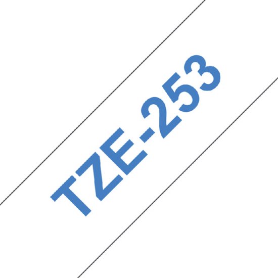Labeltape Brother P-touch TZE-253 24mm blauw op wit | 1 stuk - afbeelding 2
