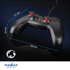 Nedis Gamepad - USB Type-A - USB Gevoed - PC - Aantal knoppen: 12 - Kabellengte: 1.60 m - Zwart - afbeelding 5