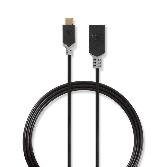 Nedis USB-C Adapter - USB 3.2 Gen 1 - USB-C Male - USB-A Female - 5 Gbps - 0.15 m - Rond - Vernikkeld - PVC - Antraciet - Doos - afbeelding 7