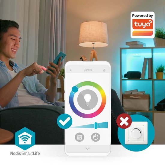 Nedis SmartLife Multicolour Lamp - Wi-Fi - E14 - 470 lm - 4.90 W - RGB / Warm tot Koel Wit - 2700 - 6500 - Android / IOS - Kaars - 1 Stuks - afbeelding 4