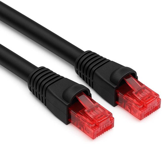 Goobay U/UTP CAT6 Gigabit outdoor netwerkkabel / zwart - 10 meter - afbeelding 1