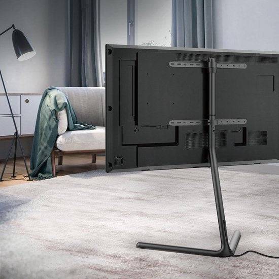 Nedis TV Vloerstandaard - 49 - 70 " - Maximaal schermgewicht: 40 kg - V-shape Design - Anti-omval-riem - Snap-lock - Aluminium / Staal - Zwart - afbeelding 6