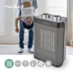 Nedis Keramische PTC-Ventilatorkachel - 1000 / 1500 W - 2 Verwarmingsmodi - Instelbare thermostaat - Oververhittingsbeveiliging - Omvalpreventie - afbeelding 11