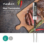 Nedis Vleesthermometer - Temperatuurinstelling - LCD-Scherm - 0 - 110 °C - Zilver / Zwart - afbeelding 2
