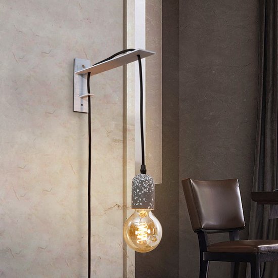Home Sweet Home - Wandhaak Angle - haak gemaakt van metaal - Beton - 31/5/15cm - maak je eigen unieke lamp- voor muur hanglamp - afbeelding 2