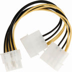 Nedis Interne Voedingskabel - EPS 8-Pins Male - 2x Molex Male - Verguld - 0.15 m - Rond - PVC - Geel / Zwart - Envelop - afbeelding 5