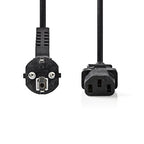 Nedis Stroomkabel - Type F (CEE 7/7) Male - IEC-320-C13 - Gehoekt - Recht - Vernikkeld - 2.00 m - Rond - PVC - Zwart - Label - afbeelding 11