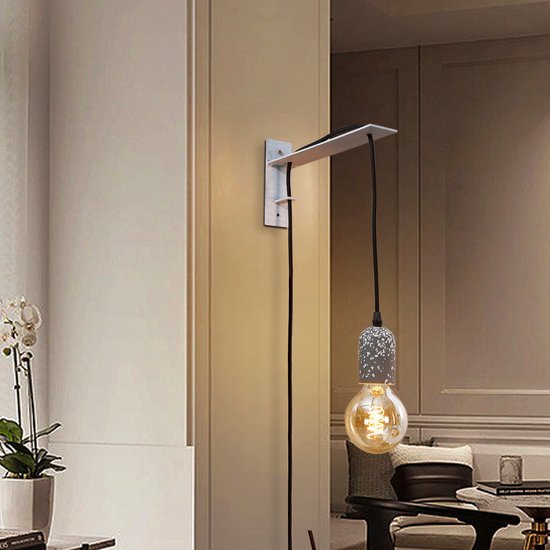Home Sweet Home - Wandhaak Angle - haak gemaakt van metaal - Beton - 31/5/15cm - maak je eigen unieke lamp- voor muur hanglamp - afbeelding 7
