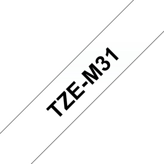 Labeltape mat Brother TZe, TZ TZe-M31 Tapekleur: Transparant (mat) Tekstkleur:Zwart 12 mm 8 m - afbeelding 1