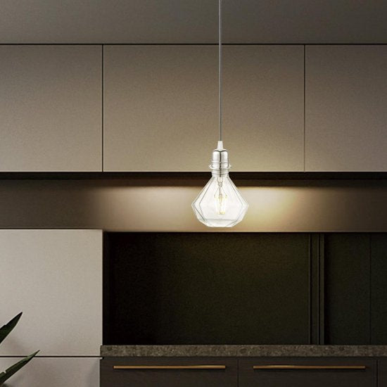 Home Sweet Home - E27 fItting - Geborsteld staal - 4/4/8.5cm - Rond - voor E27 lamphouder gemaakt van metaal - geschikt voor E27 lichtbron - - afbeelding 5