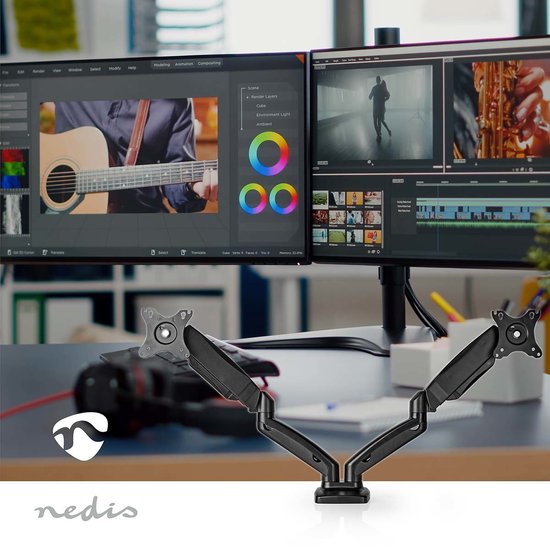 Nedis Monitorbeugel voor Bureaus - Gasveer - 15 - 32 " - 75x75 / 100x100 - Draai- en Kantelbaar - afbeelding 21