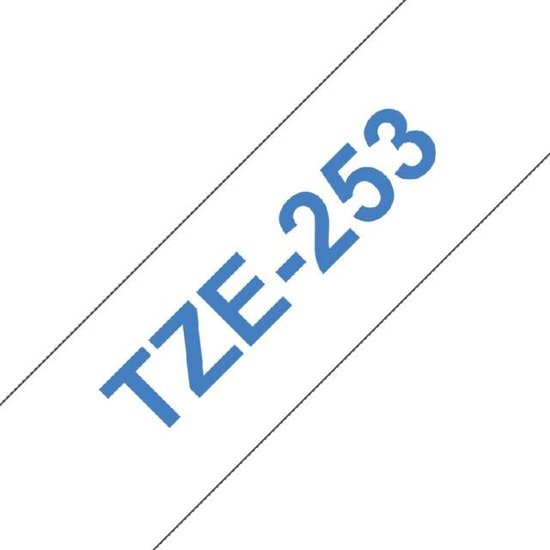 Labeltape brother tze-253 24 mm x 8 m wit / blauw - afbeelding 2