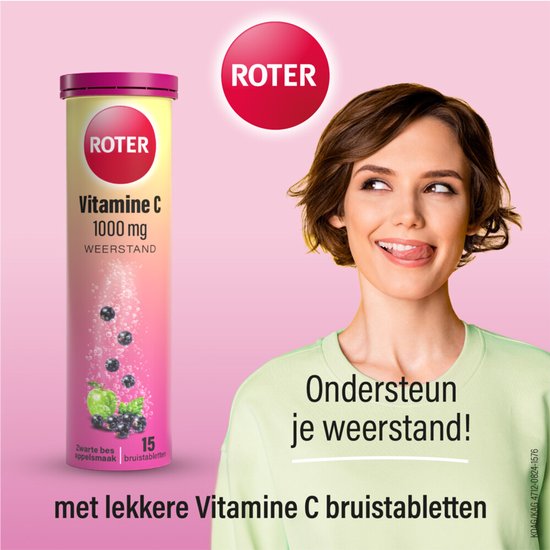 Roter Vitamine C 1000 mg Appel- Zwarte Bes - 4 x 15 bruistabletten - Voordeelverpakking - afbeelding 4