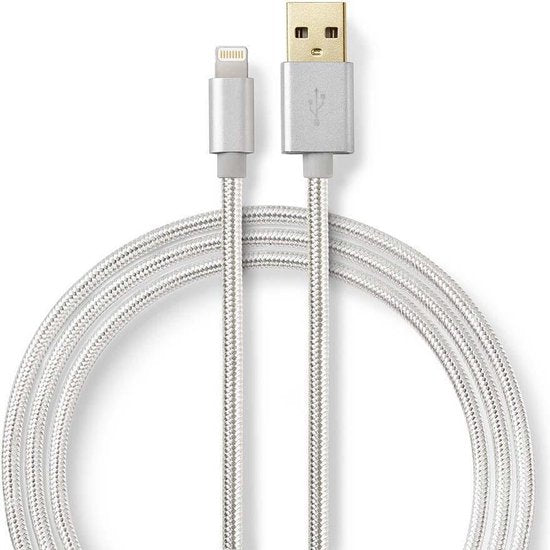 Nedis Lightning Kabel - USB 2.0 - Apple Lightning 8-Pins - USB-A Male - 480 Mbps - Verguld - 1.00 m - Rond - Gevlochten / Nylon - Aluminium - Cover Window Box - afbeelding 14