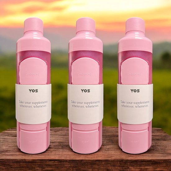 SUPERSALE 3 x YOS Bottle Daily Pink - afbeelding 1